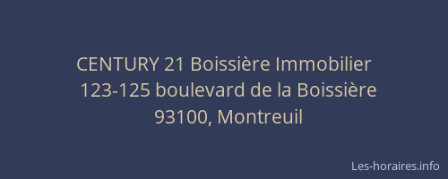 CENTURY 21 Boissière Immobilier