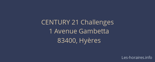 CENTURY 21 Challenges