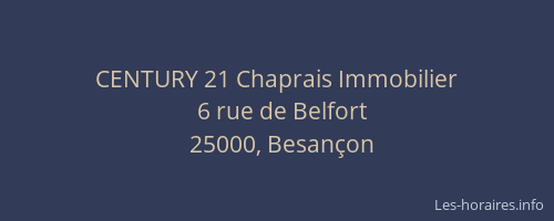 CENTURY 21 Chaprais Immobilier