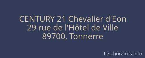 CENTURY 21 Chevalier d'Eon