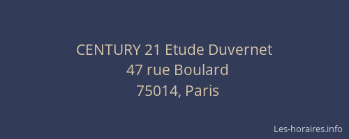 CENTURY 21 Etude Duvernet