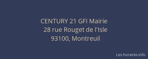 CENTURY 21 GFI Mairie