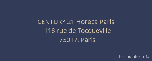 CENTURY 21 Horeca Paris