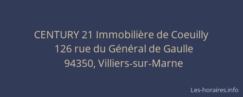 CENTURY 21 Immobili&egrave;re de Coeuilly