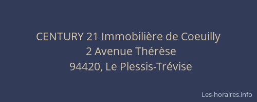 CENTURY 21 Immobili&egrave;re de Coeuilly