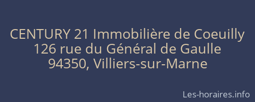 CENTURY 21 Immobilière de Coeuilly