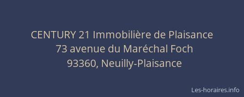 CENTURY 21 Immobilière de Plaisance
