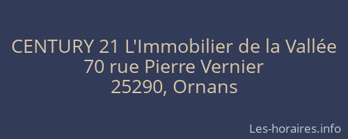 CENTURY 21 L'Immobilier de la Vallée