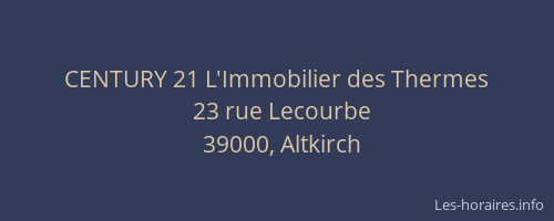 CENTURY 21 L'Immobilier des Thermes