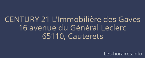 CENTURY 21 L'Immobilière des Gaves