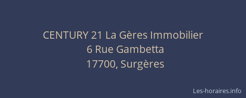 CENTURY 21 La G&egrave;res Immobilier