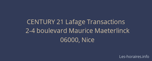CENTURY 21 Lafage Transactions