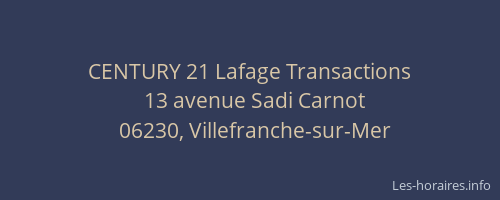 CENTURY 21 Lafage Transactions
