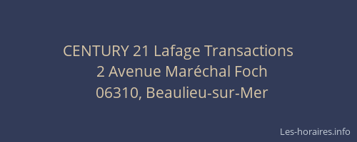 CENTURY 21 Lafage Transactions