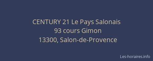 CENTURY 21 Le Pays Salonais
