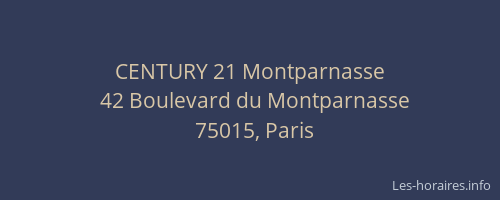 CENTURY 21 Montparnasse