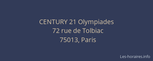 CENTURY 21 Olympiades