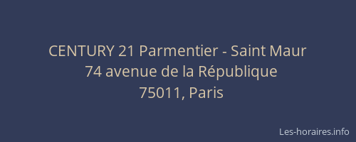 CENTURY 21 Parmentier - Saint Maur