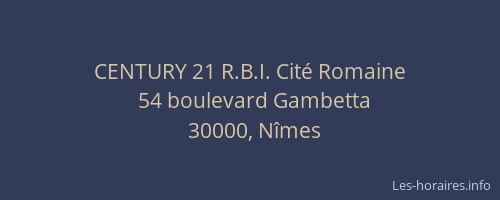 CENTURY 21 R.B.I. Cité Romaine