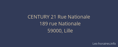 CENTURY 21 Rue Nationale