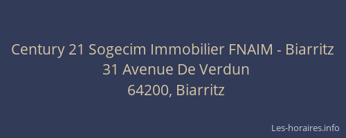 Century 21 Sogecim Immobilier FNAIM - Biarritz
