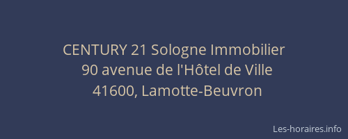 CENTURY 21 Sologne Immobilier