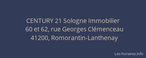 CENTURY 21 Sologne Immobilier