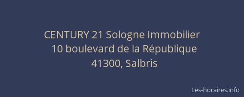 CENTURY 21 Sologne Immobilier