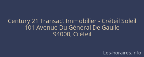 Century 21 Transact Immobilier - Créteil Soleil