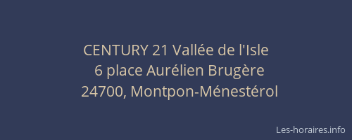 CENTURY 21 Vall&eacute;e de l'Isle
