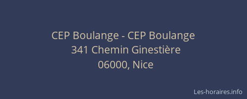 CEP Boulange - CEP Boulange