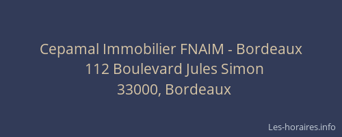 Cepamal Immobilier FNAIM - Bordeaux