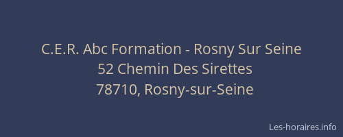 C.E.R. Abc Formation - Rosny Sur Seine