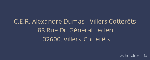 C.E.R. Alexandre Dumas - Villers Cotterêts