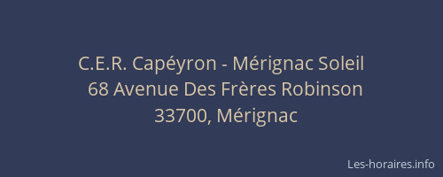 C.E.R. Capéyron - Mérignac Soleil