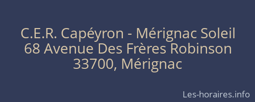 C.E.R. Capéyron - Mérignac Soleil