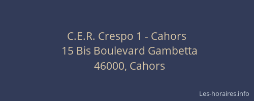 C.E.R. Crespo 1 - Cahors