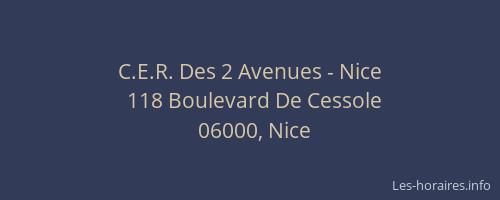 C.E.R. Des 2 Avenues - Nice