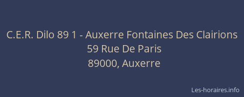 C.E.R. Dilo 89 1 - Auxerre Fontaines Des Clairions