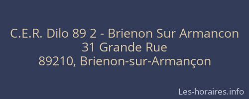 C.E.R. Dilo 89 2 - Brienon Sur Armancon
