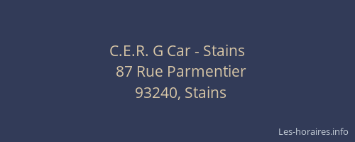 C.E.R. G Car - Stains