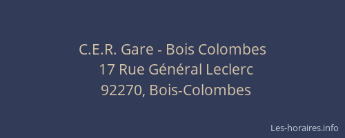 C.E.R. Gare - Bois Colombes