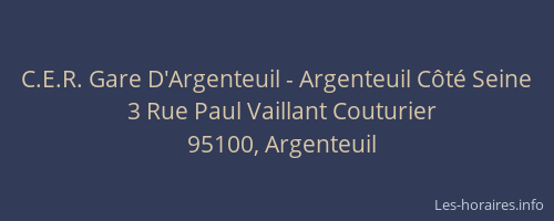 C.E.R. Gare D'Argenteuil - Argenteuil Côté Seine
