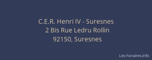 C.E.R. Henri IV - Suresnes