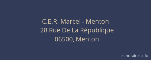 C.E.R. Marcel - Menton