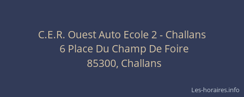 C.E.R. Ouest Auto Ecole 2 - Challans