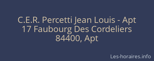 C.E.R. Percetti Jean Louis - Apt