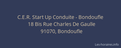 C.E.R. Start Up Conduite - Bondoufle