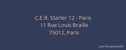 C.E.R. Starter 12 - Paris
