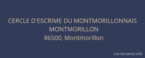 CERCLE D'ESCRIME DU MONTMORILLONNAIS